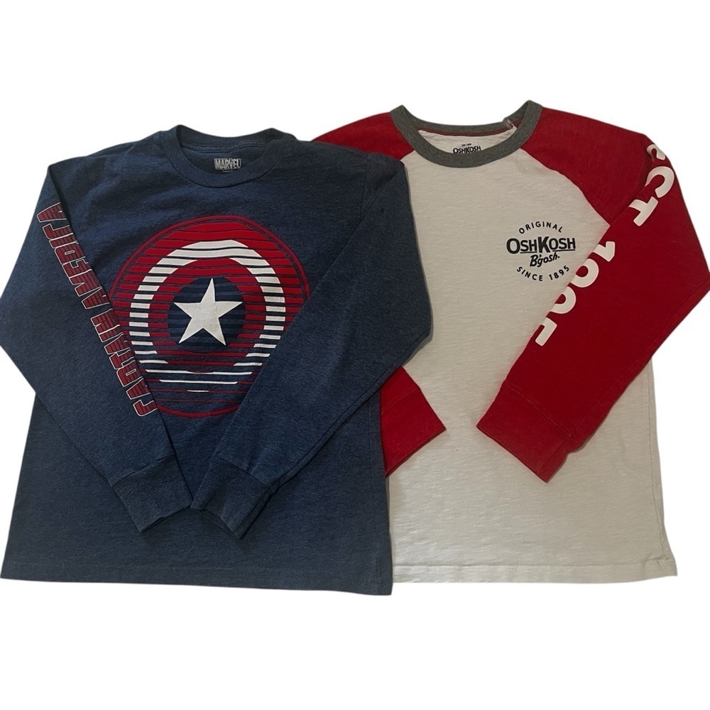 Captain America Graphic Tee and Red & White Baseball Raglan